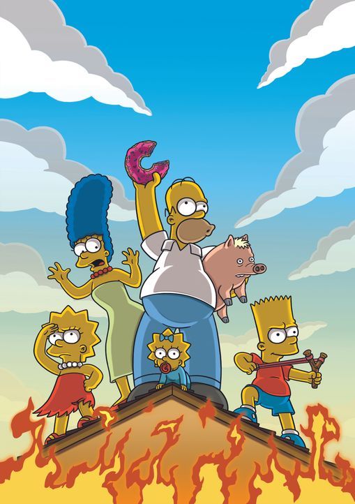 Selbst in einer derart brenzligen Lage will Homer auf keinen Fall auf seinen Donut verzichten ... - Bildquelle: 2007 Twentieth Century Fox Film Corporation