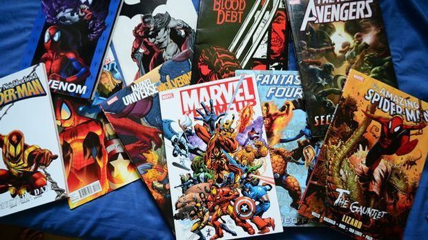 Superhelden von Marvel: Comic-Hefte zu verschiedenen Helden