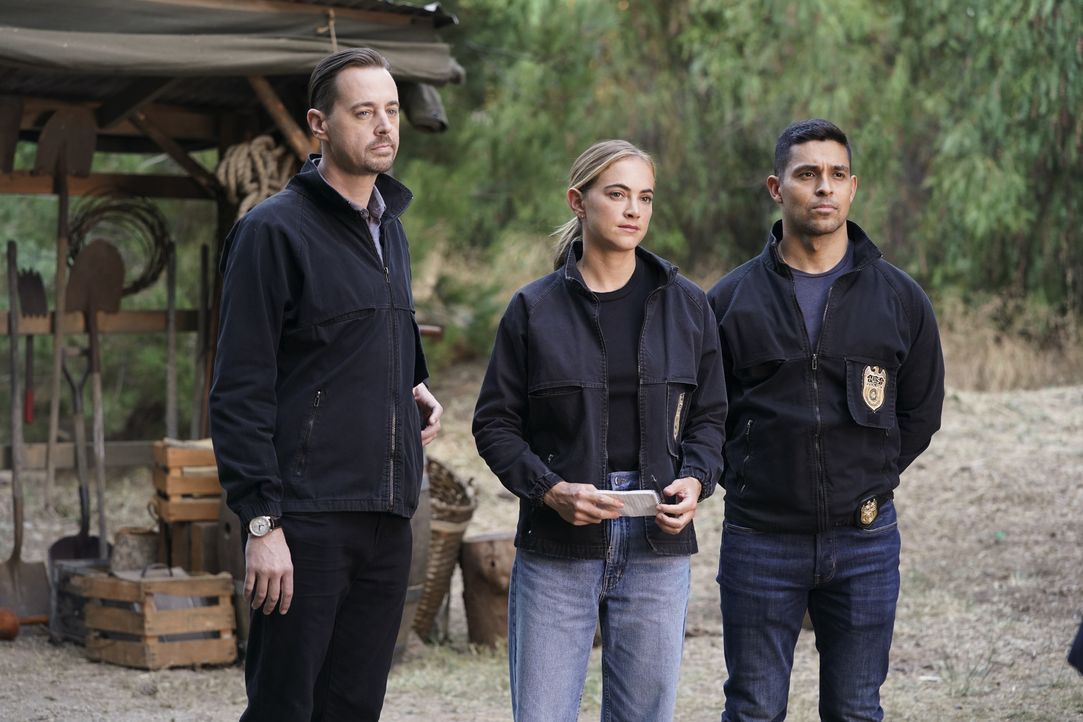 (v.l.n.r.) Timothy McGee (Sean Murray); Ellie Bishop (Emily Wickersham); Nick Torres (Wilmer Valderrama) - Bildquelle: Michael Yarish © 2019 CBS Broadcasting, Inc. All Rights Reserved. / Michael Yarish