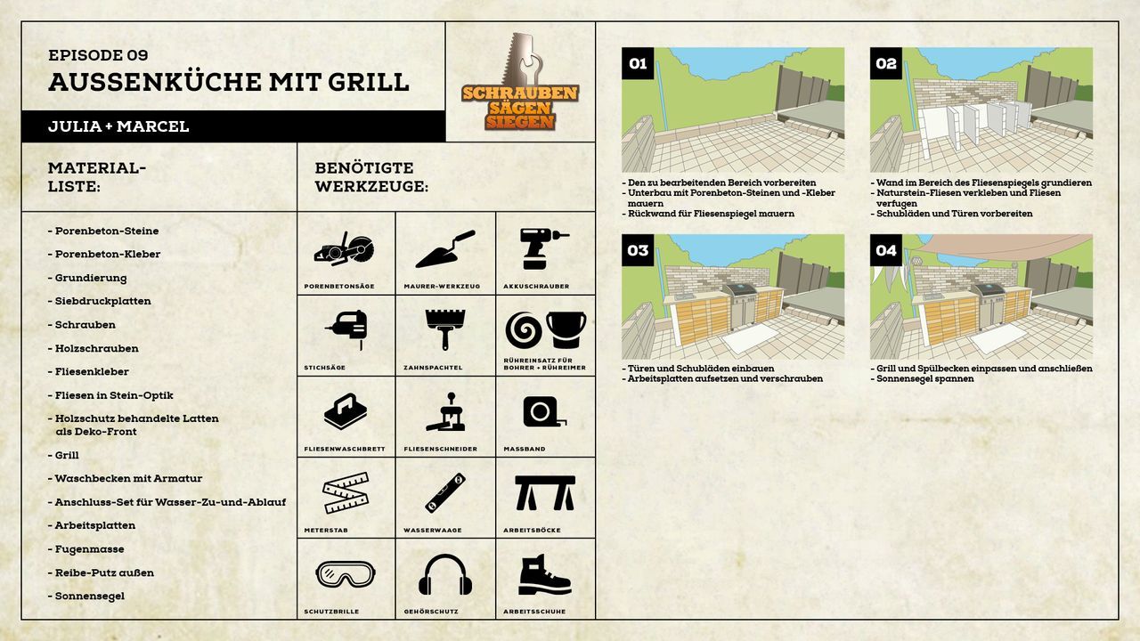 Projekt Aussenküche mit Grill von Julia und Marcel - Bildquelle: Kabel Eins
