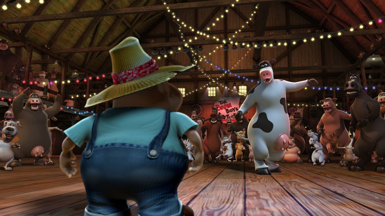 "Macht Platz für die wahren Party-Animals!" Nachts wird der Kuhstall zur Großraum-Disko umfunktioniert und dann tanzen Rindvieh Otis (r.) und seine... - Bildquelle: Paramount Pictures