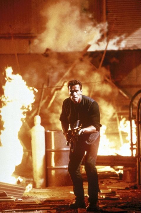 Weil John (Arnold Schwarzenegger) sich weigert, Lees Aufenthaltsort preiszugeben, beginnt eine gnadenlose Hetzjagd ... - Bildquelle: Warner Brothers International Television Distribution Inc.