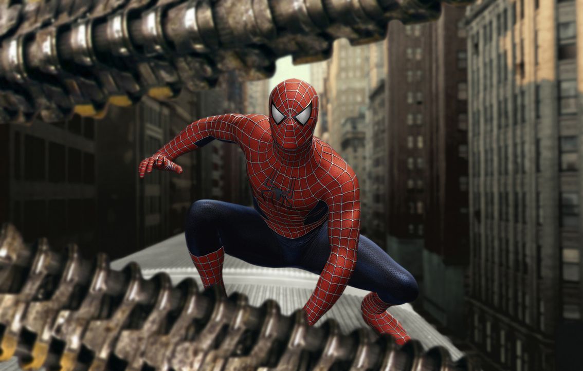 Gerade als Peter Parker mit seinem Schicksal hadert und eine folgenschwere Entscheidung treffen muss, wird Spider-Man (Tobey Maguire) dringender geb... - Bildquelle: Sony Pictures Television International. All Rights Reserved.