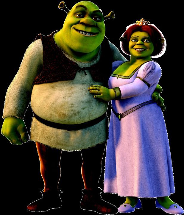 Die überglücklichen Frischverheirateten Shrek, l. und Fiona, r. haben keine Ahnung, dass ihre Hochzeit alle Zukunftspläne ihres Vaters vereitelt hab... - Bildquelle: DreamWorks SKG
