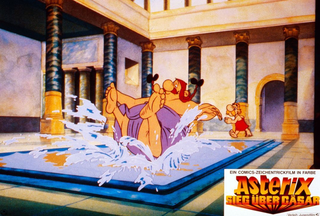 Wenn Obelix (l.) baden geht, bleibt für Asterix (r.) kaum noch Wasser übrig ... - Bildquelle: Jugendfilm-Verleih GmbH