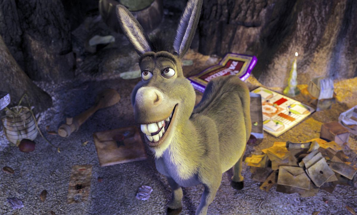 Kommt einem dunklen Geheimnis auf die Spur: der ewig plappernde Esel Donkey ... - Bildquelle: DreamWorks SKG