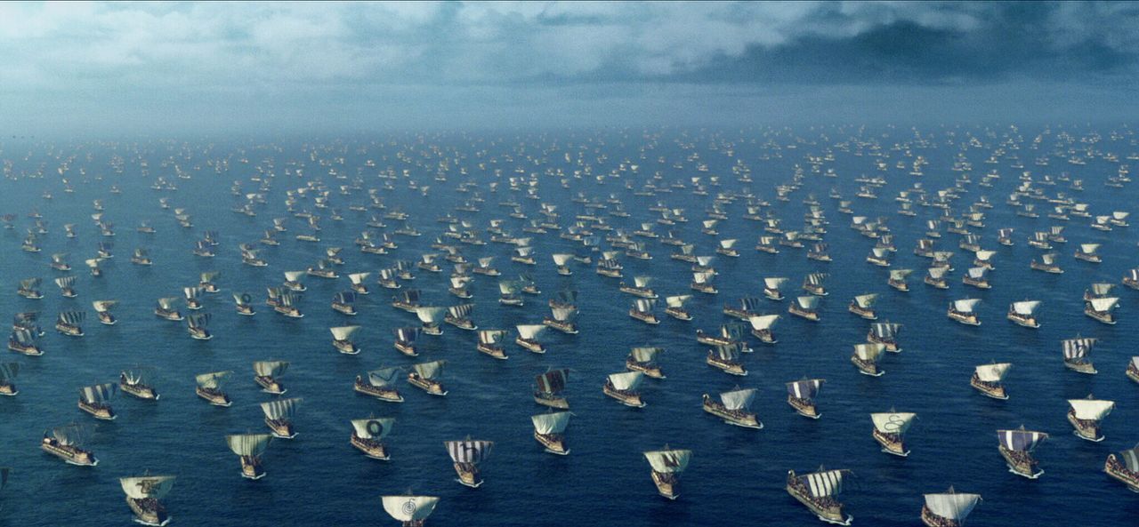Die Rache lässt nicht lange auf sich warten. Tausende griechischer Kriegsschiffe landen an den trojanischen Gestaden ... - Bildquelle: Warner Brothers International Television