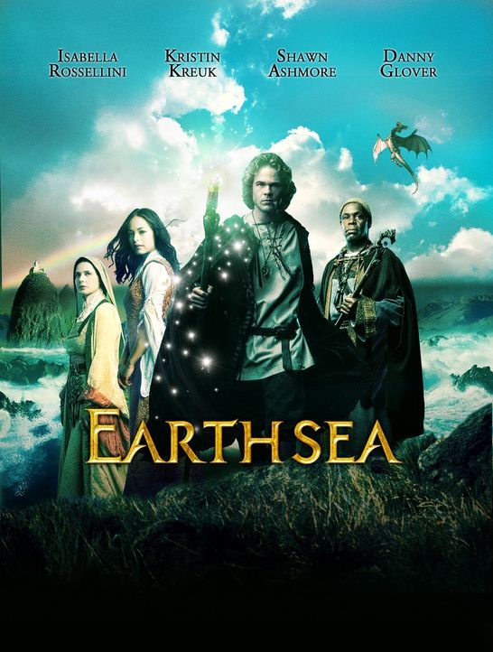 Earthsea - Die Saga von Erdsee: (v.l.n.r.) Thar (Isabella Rossellini, l.), Tenar (Kristin Kreuk, r.), Ged (Shawn Ashmore) und Ogion (Danny Glover) ... - Bildquelle: 2004 Hallmark Entertainment Distribution, LLC