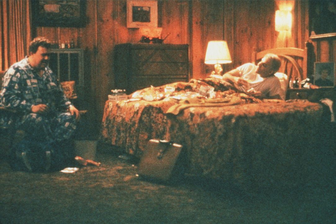 In Kansas muss sich Neal (Steve Martin, r.) ein Hotelzimmer mit der ständig quasselnden Nervensäge Del (John Candy, l.) teilen ... - Bildquelle: Paramount Pictures