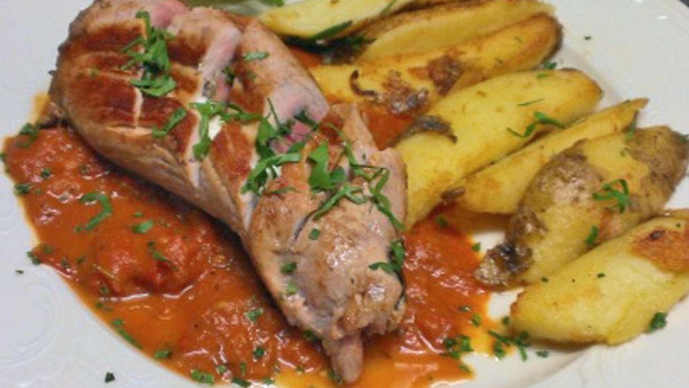 Schweinefilet mit Blattspinat
