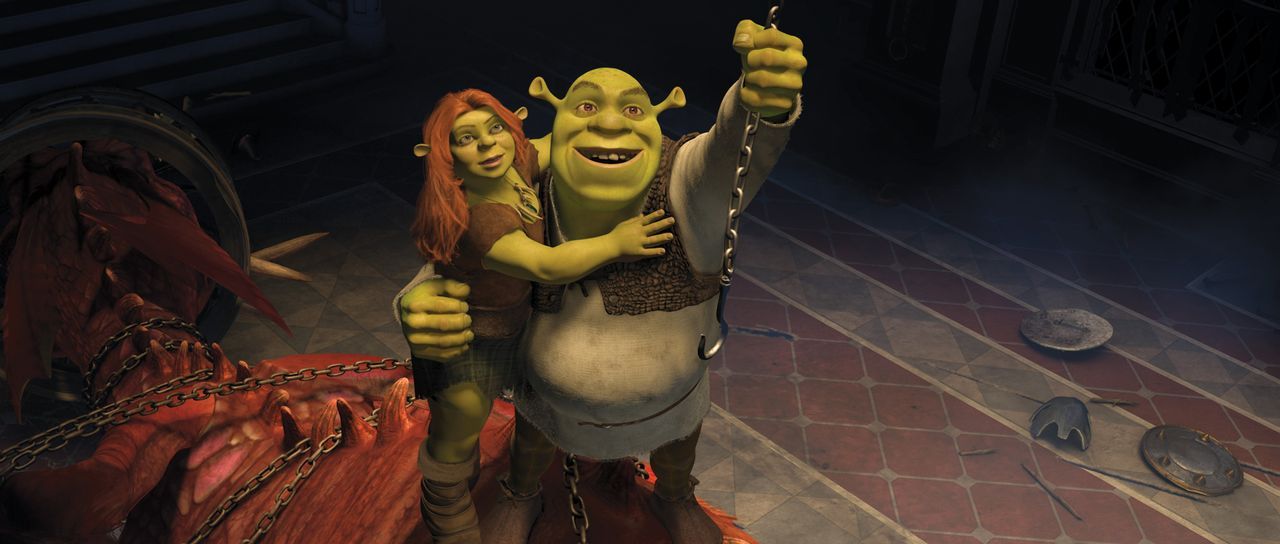 Wird es Shrek (r.) und Fiona (l.) gelingen, aus der alternativen Parallelwelt des Königreichs "Weit Weit Weg" zu entkommen und wieder ein normales L... - Bildquelle: 2012 DreamWorks Animation LLC. All Rights Reserved.