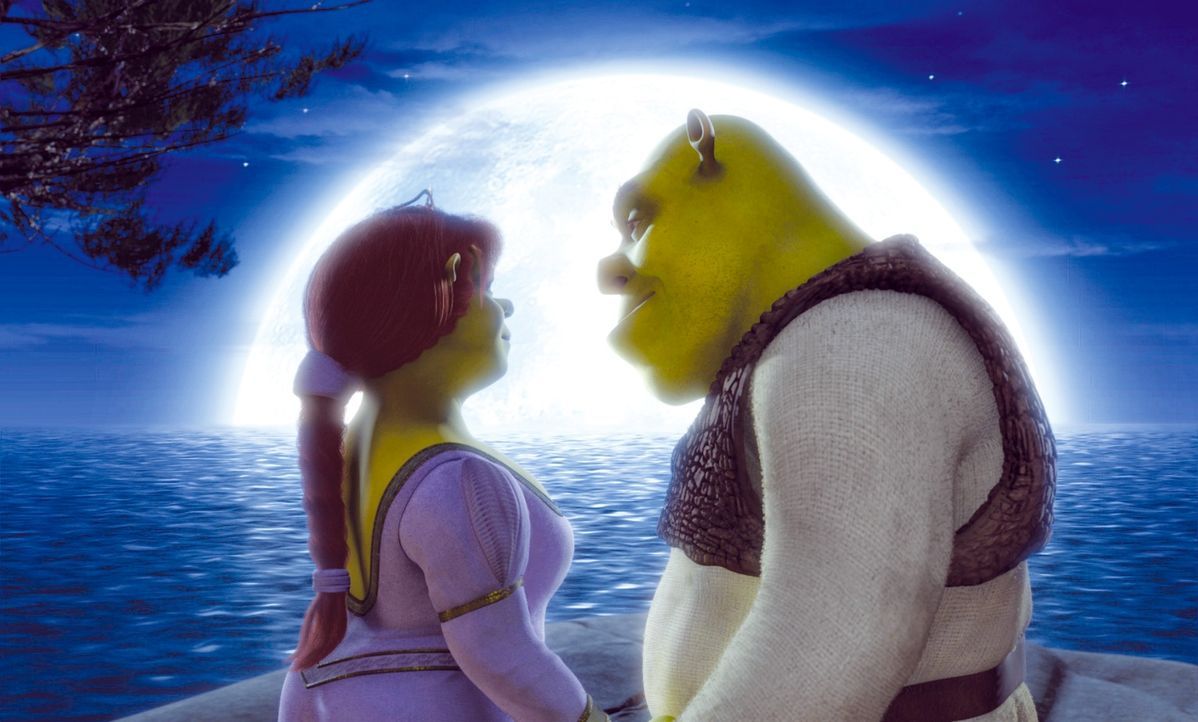 Die Jungvermählten Shrek, l. und Fiona, r. ahnen noch nicht, dass der Besuch bei Fionas Eltern sie in arge Bedrängnis bringen wird ... - Bildquelle: DreamWorks SKG