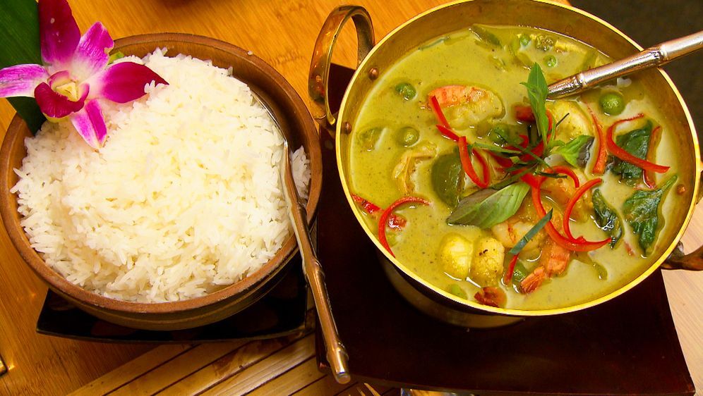 Grunes Thai Curry Mit Garnelen