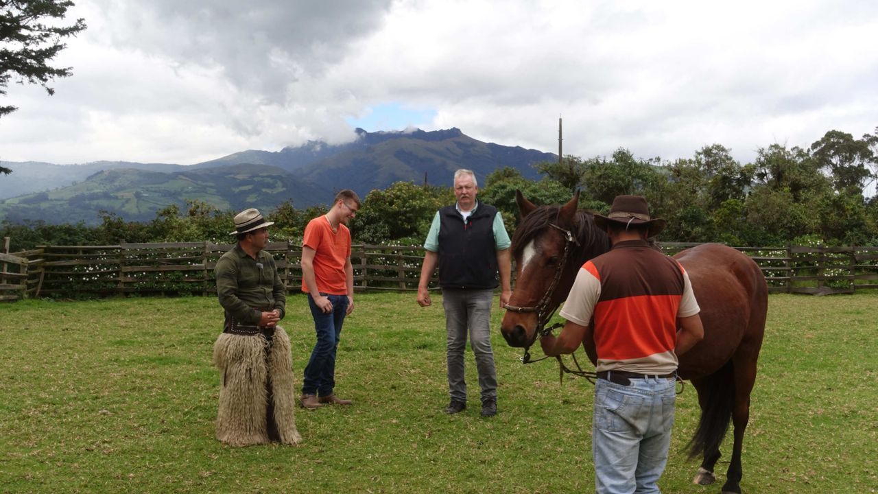 Ein neuer kniffliger Auftrag wartet in Ecuador auf Pferdeflüsterer und Tierchiropraktiker Tamme Hanken (2.v.r.) und seinen Lehrling Anton (2.v.l.).... - Bildquelle: Kabel Eins