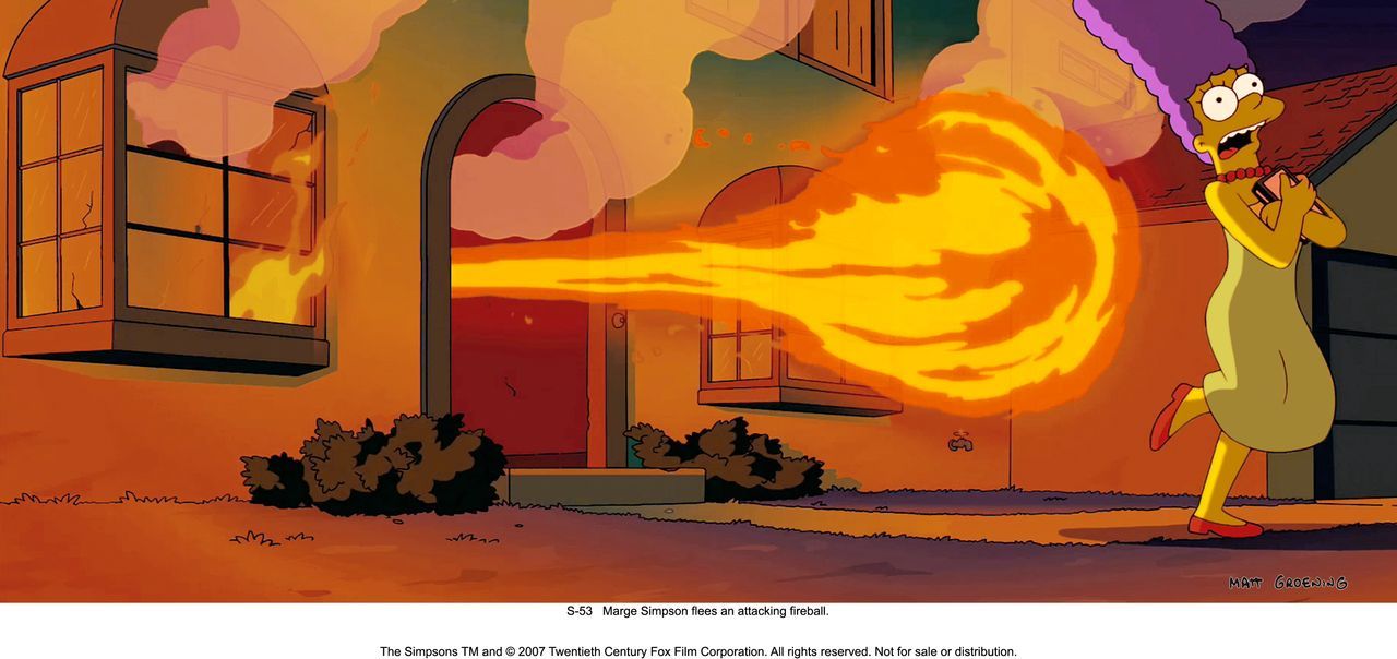 Als Marge (r.) vor dem Feuerball aus ihrem Haus flüchtet, ahnt sie schon, wer dafür verantwortlich ist ... - Bildquelle: 2007 Twentieth Century Fox Film Corporation