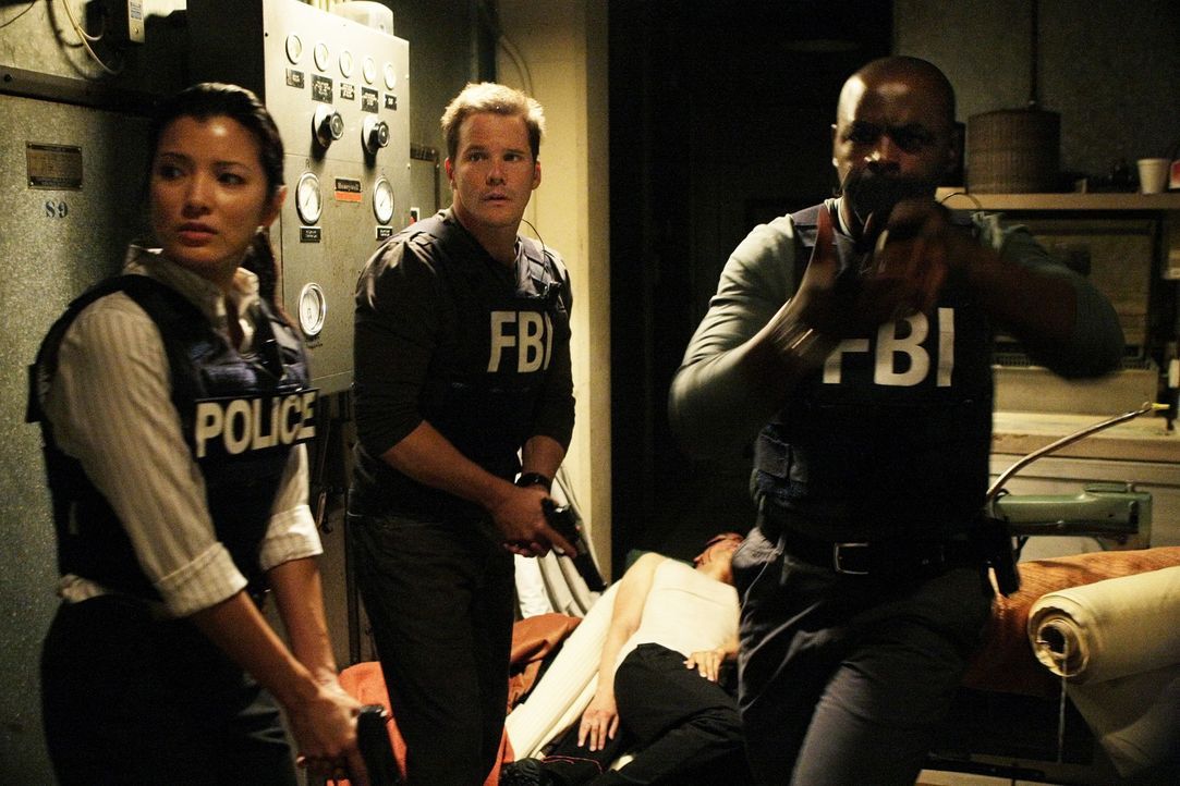 Gemeinsam versuchen sie einen neuen Fall aufzuklären: Alice Kim (Kelly Hu, l.), Colby Granger (Dylan Bruno, M.) und David Sinclair (Alimi Ballard,... - Bildquelle: Paramount Network Television