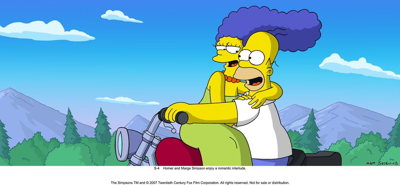 Auch nach vielen Ehejahren können Marge (l.) und Homer (r.) immer noch romantische Stunden zu zweit genießen ... - Bildquelle: 2007 Twentieth Century Fox Film Corporation