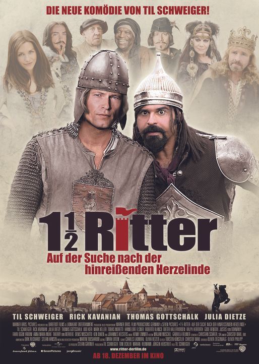 1 1/2 Ritter - Auf der Suche nach der hinreißenden Herzelinde: Edelmann Lanze (Til Schweiger, l.) und Ritter Erdal (Rick Kavanian, l.) ... - Bildquelle: Warner Brothers